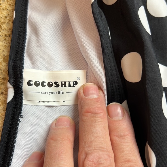 Coco ship Swimsuit Bottom Size 14 Black and White Polka Dot - Picture 4 of 6